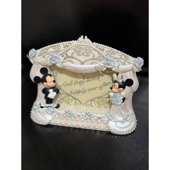 Disney Mickey & Minnie Mouse Wedding Picture Frame Happily Ever After - Picture 5 of 6